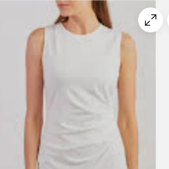 MaxMara White Sheath Dress with Gathering at Waist Size 10 - Picture 1 of 6